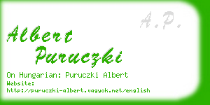 albert puruczki business card